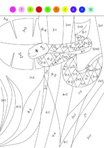 Rekenplaat_slang rekenplaat slang dieren gratis optellen en aftrekken